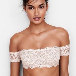 Victoria’s Secret Dream Angels Off The Shoulder Lace Bralette in Cream size L